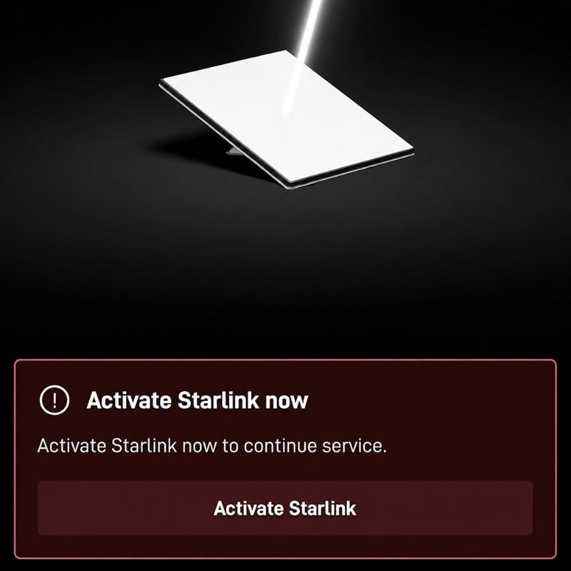 Activation d'un kit Starlink